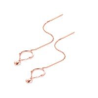 wholesale 18K Gold AU750 Diamond Earring Thread Tassel 9K Rose Gold Moissanite Earrings 14K White Gold Earrings-Gold 9K-Moissanite