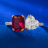 wholesale S925 Silver Europe & America New Style Simulated Diamond 6*8 Pigeon Blood Red Ring Cross-Border Edition for AliExpress-R673 Red Diamond No.9