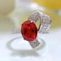 wholesale 925 Sterling Silver New Ruby Ring with 7*9 Oval Cut, Full Diamond Inlay, and Luxurious Vintage Design-0-1