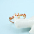 wholesale Rose gold new ins girly shell flower opal flower language ring Magic Card Sakura wing ring-0-0
