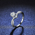 Silver Moissanite Princess Crown Ring for Live Streaming Supply-0-3