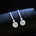 S925 Silver Moissanite Luxury Round Earrings, Factory Direct Wholesale-0-1