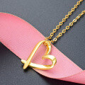 wholesale S925 silver gold minimalist pink drip oil heart pendant necklace for women-0-1