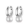 wholesale 925 Sterling Silver Pearl Earrings with Natural Freshwater Round Pearls, Ins Style Light Luxury Ear Clips for Women-0-4