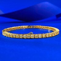 wholesale 925 Silver New Style Full Diamond Yellow Diamond Bracelet for Daily Classic Fashion OL Live Streaming-B167 Yellow Diamond Bracelet 19cm