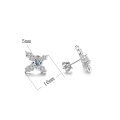 wholesale S925 Sterling Silver Cross Moissanite Full Diamond Earrings with Colorful Diamonds, Fashionable, Minimalist, Niche Design, Versatile Ear Accessories-0-6