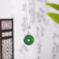 wholesale S925 Silver New Style Yuntong Jewelry Chrysoprase Pendant Necklace for Women, Anniversary Gift-0-5