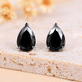 wholesale S925 Sterling Silver Fashion Black Moissanite Earrings Women, Teardrop Shape Earrings, Exquisite Fancy Diamond, Versatile Ear Accessories-0-1