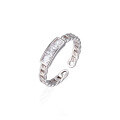 wholesale S925 Sterling Silver Ring for Women, Minimalist and Luxurious Small Niche Design, High-End Cold Style Openable Ring with Diamond Accent for Index Finger Jewelry-0-4