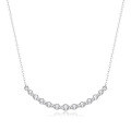 wholesale 18K Gold (Au750) Platinum Light Luxury Cultured Diamond Genuine Diamond One-Line V-Shaped Necklace Collarbone Chain-0-0