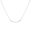 wholesale S925 Sterling Silver Classic Small Full Diamond Smile Curve Necklace for Women, Simple and Versatile Fashion Pendant Collarbone Chain-0-4