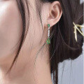 wholesale 925 Sterling Silver with 5-Carat High Carbon Diamond, Zhuozhifan Jewelry New Drop 8*12 Emerald Green Ear Studs for Women-0-0