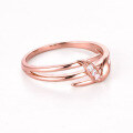wholesale 18K gold, AU750 white gold, 14K rose gold diamond-embedded ring, paired branch design jewelry, matching rings-0-4