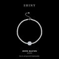 Sterling Silver Square Moissanite Bracelet, Simple Women's New Style High-End Live Stream Factory Direct Jewelry-0-5