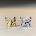 wholesale 925 Sterling Silver D Color Moissanite Stud Earrings Women Phantom Butterfly Same Style Moissanite Silver Earrings European and American Cross-Border Wholesale Bestseller-0-1