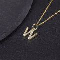 wholesale S925 Silver Full-Zircon Quartz Letter MW Pendant, New Style, Fashionable and Versatile-0-2