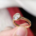 wholesale 925 Silver Gold 6mm Round Diamond Polished Ring for Women, Versatile Daily Wear-0-0