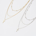 wholesale S925 Sterling Silver Cloud-Pull Jewelry Women's Fashion Stackable Cross Three-Layer Chain, Factory Direct Wholesale-0-2