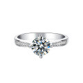 wholesale 9/10/14/18K White Gold, Rose Gold, Yellow Gold, D Color 1-Carat Moissanite European-American Style High-End Ring-0-2