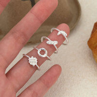 wholesale S925 Sterling Silver Korean-style Bread Head Ring for Women, Minimalist and Small Fresh Niche Accessory, Versatile Band-Croissant (sterling silver)