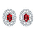 wholesale S925 Sterling Silver Cross-Border New Oval Stud Earrings, European and American Fashion Full Row of Zirconia Diamond Stud Earrings, High-End Wholesale-0-5