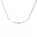 wholesale S925 Sterling Silver Arc Line Minimalist One-Word Smile Necklace Korean Version Fresh and Elegant Versatile Collarbone Chain-0-4