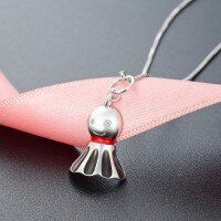 wholesale Silver small ghost necklace women's minimalist collarbone chain niche unique cute cartoon playful pendant Halloween hip-hop accessory-Single pendant without chain>925 silver