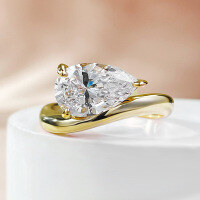 wholesale S925 Silver Water Drop Fashion Basic 7*11 Solitaire Ring European and American Style Diamond Ring Live Broadcast Drop Shipping-R919 Gold 5