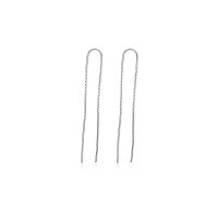 wholesale 925 Sterling Silver Cold And Chic Tassel Chain Earring For Women,。-E3109-White Gold 925 Silver