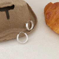 wholesale S925 Sterling Silver Korean Version Brushed Matte Circle Earrings for Women, Minimalist Bohemian Style Elegant Statement Earrings-Sterling silver