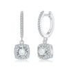 wholesale Metal material comes first: D-color moissanite classic princess cut minimalist women's diamond-studded hook earrings that won't fall off-0-4