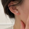 wholesale S925 Sterling Silver Clover Ear Studs for Women, Small and Fresh, Niche Luxury, Exquisite Earrings, New Trend-0-3