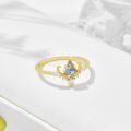 wholesale S925 silver gold-plated jewelry, new Alexander color-changing gemstone ring, palace luxury-0-2