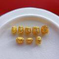 wholesale Gold-plated 925 ancient silver fittings with engraved scales, mantra six-syllable, auspicious and wealthy barrel beads, spacer beads, waist beads for DIY prayer beads-0-0