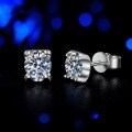 S925 Sterling Silver Moissanite Horn Earrings, 1-Carat Diamond-Cut Luxury Women's Studs-0-0