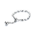 wholesale S925 Sterling Silver Korean-style Creative Olive Bead Chain Link Pendant with Adjustable Ring and Tassel-0-4