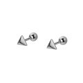wholesale S925 silver triangle stud earrings, Korean-style, elegant and fresh, threaded, small and delicate, student earrings M00056-0-4
