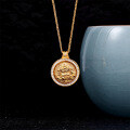 Metal Rotatable Inlaid-Diamond Eight-Treasure Compass Necklace-0-1