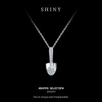 S925 Sterling Silver Vintage Ferris Wheel Mini Shovel Necklace for Women-S925 Sterling Silver + Zircon Pure White Necklace  925 Silver