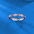 wholesale S925 Silver Jewelry New Style Zircon White Purple Full Diamond European and American Fashion Wholesale Ring with High-End Feel-0-2