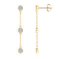 Sterling Silver Moissanite Chain Tassel Earrings, Wholesale-0-21