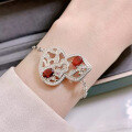 wholesale Sterling Silver New 4*6mm Egg-Shaped Ruby Auspicious Gourd Bracelet Chinese Style 17+3cm-0-3
