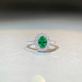 wholesale S925 Sterling Silver Pigeon Egg Diamond Ring Ins Style Japanese Korean Minimalist Fashion One Carat Emerald Ring Wholesale-0-1