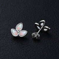 S925 Silver White Opal Earrings, Arched Design, Wholesale, Cross-border Live Sales.-N styles available [Clearance Sale with Free Shipping]  925 Silver