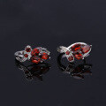 wholesale S925 Silver New Light Luxury Natural Garnet Earrings, Designed with a High-End Feel, Gemstone Stud Earrings-0-2
