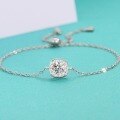 wholesale Metal S925 Sterling Silver Moissanite Hairyui Bracelet Simple Pull-Out Design Niche Versatile Adjustable Hand Jewelry for Women-0-0