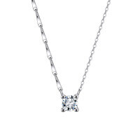 wholesale 925 Sterling Silver Geometric Zircon Jewelry For Women-925 sterling silver, electroplated platinum, 5A zircon, 40+5cm, 2.32g 925 silver