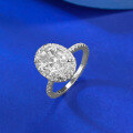 wholesale 925 Silver New 8*12 Oval Pigeon Egg High Carbon Diamond Ring Fashion Minimalist Ring Band-0-2