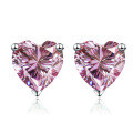 wholesale [18K White Gold] Kwai Douyin Internet Celebrity Live Broadcast Source D Color Moissanite Heart Stud Earrings Classic Three-Prong Earring Wholesale-0-28