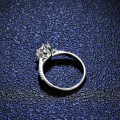 Silver Moissanite Ring, Twisted Vine Interwoven Band-0-0